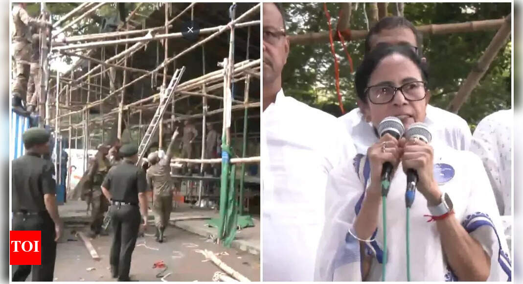 Army dismantles TMC stage: Mamata cries foul; BJP says CM's 'frustration' made her take on forces
