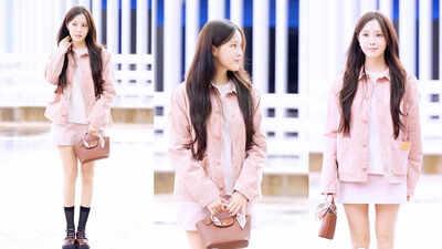 South Korean sensation T-ara HyoMin's pastel airport look proves less is more