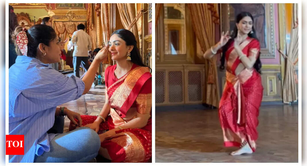 Mrunal Thakur drops BTS pics from Sita Raman amid backlash over alleged mean comment about Anushka Sharma: ‘Some memories…’ | – The Times of India