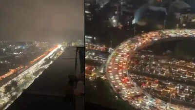 Thousands trapped in Gurgaon traffic on Delhi-Jaipur expressway amid heavy rains; watch video