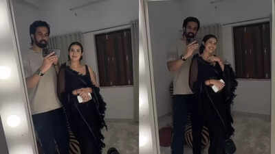 Rajeev Sen admires Charu Asopa in black saree; fans say, “They should get back together”