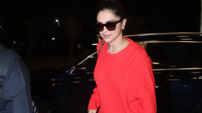 Who needs Paris Fashion Week when Deepika Padukone turns the airport into her runway in a fiery red sweater and boots?