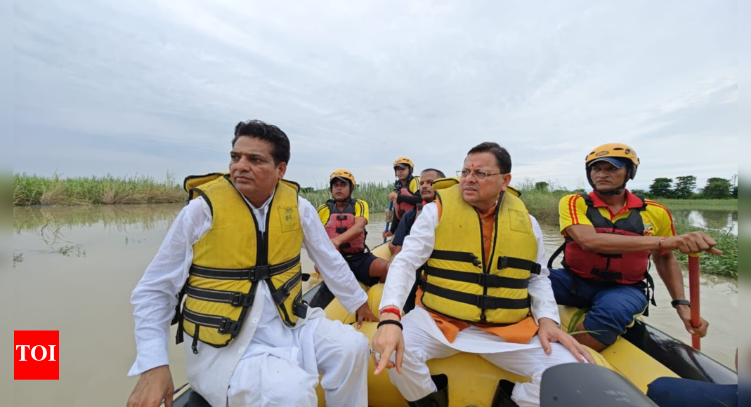 On-site inspection of disaster-affected areas by chief minister Pushkar Singh Dhami