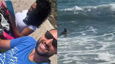 Klay Thompson hits the beach with Megan Thee Stallion, takes on huge waves in impressive stunt