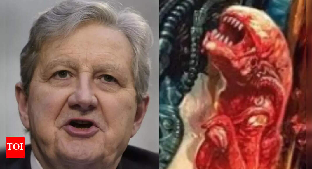 <div>Youll look like alien: Senator holds up movie poster to warn against eating shrimp; watch</div> <div>'You'll look like alien': Senator holds up movie poster to warn against eating shrimp; watch</div>
