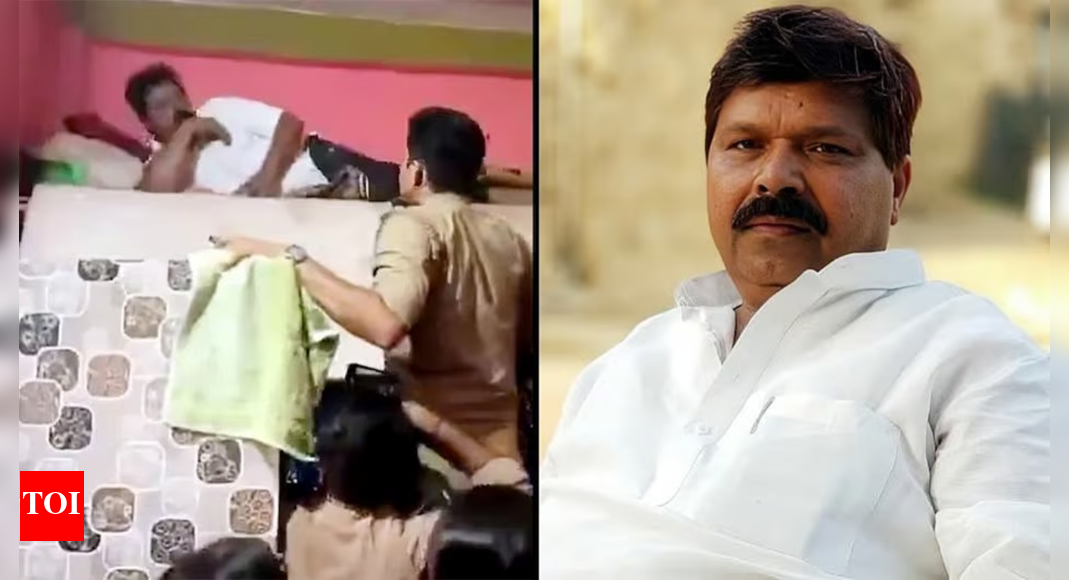 Dramatic arrest in Kannauj: SP leader Kaish Khan found hiding wrapped in a mattress - police video goes viral Dramatic arrest in Kannauj: SP leader Kaish Khan found hiding wrapped in a mattress - police video goes viral