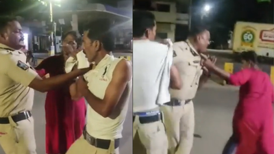 Traffic constable and woman involved in public altercation; 2 policemen suspended in Vijayawada