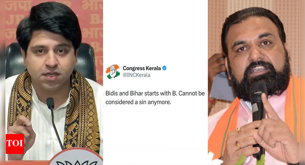 <div>'Bidi-Bihar' row: Deleted Congress post on GST sparks backlash; BJP hits back with 'C for corruption'</div>
