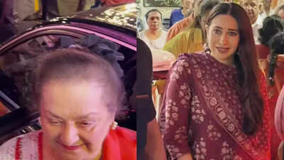 Saira Banu and Karisma Kapoor seek blessings; visit Ashish Shelar’s home for Ganpati Darshan