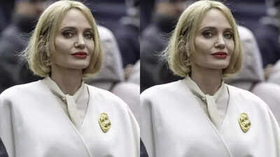 Actress stuns in blonde bob and chic white ensemble on London set