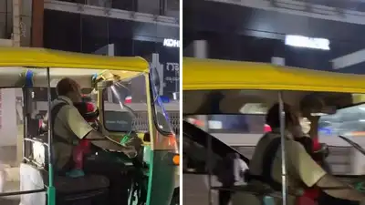  Bengaluru auto driver goes viral for working with a baby in arm