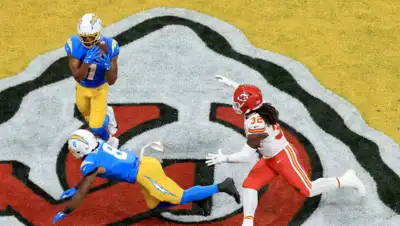 Los Angeles Chargers WR Quentin Johnston's touchdown celebration had rookie RB Omarion Hampton grooving—a fan called it “smooth moves”