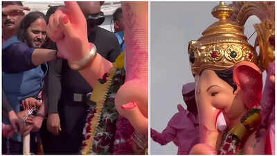 Anant Ambani’s deep devotion shines through at Lalbaugcha Raja Visarjan