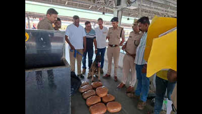 Ganja worth Rs 11 lakh seized at Hubballi railway station