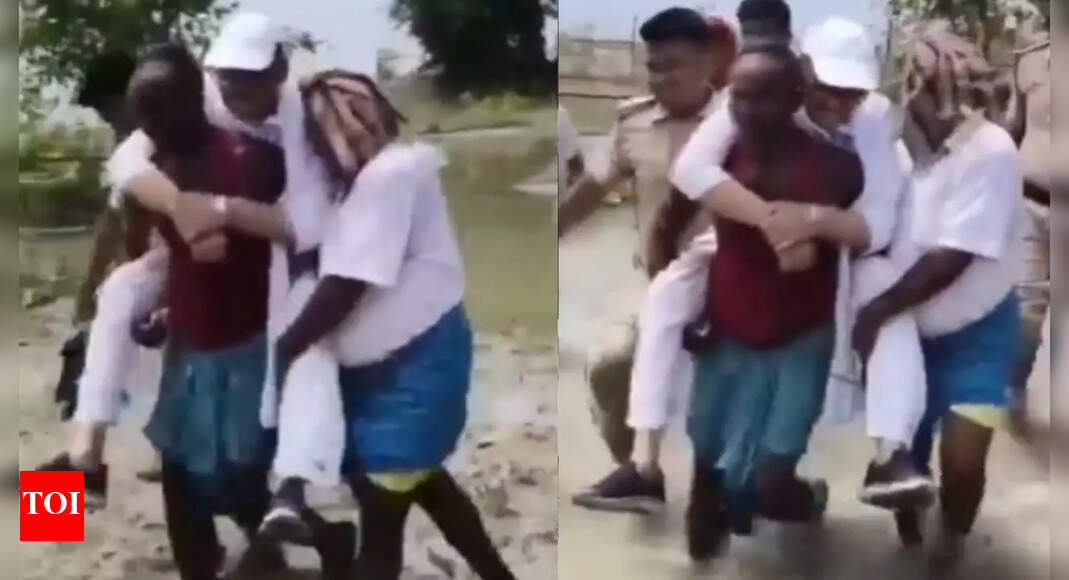 Bihar villagers carry 'unwell' Congress MP Tariq Anwar to inspect flood situation; watch video