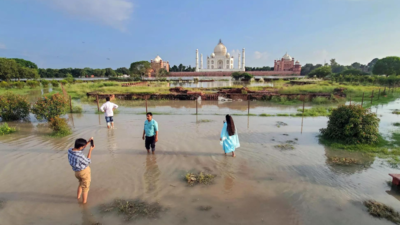 Taj Mahal braces for Yamuna fury: Floodwaters reach monument’s walls; alert sounded in Agra