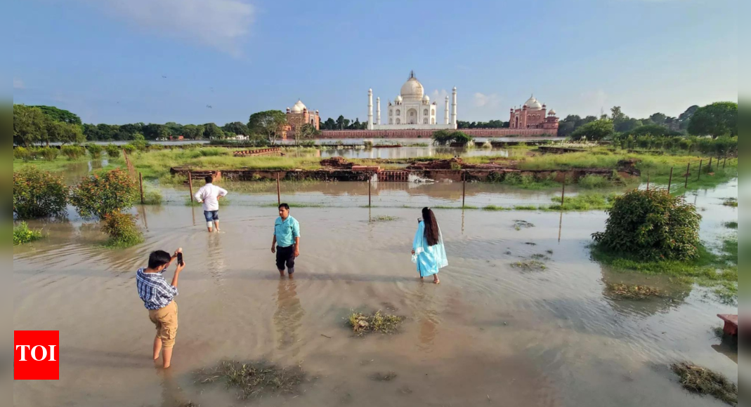 Taj Mahal braces for Yamuna fury: Floodwaters reach monument’s walls; alert sounded in Agra