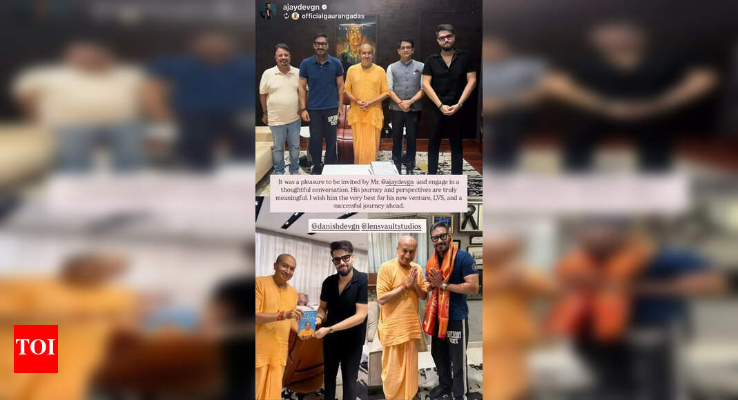 Ajay Devgn engages in a 'thoughtful conversation' with spiritual leader Gauranga Das
