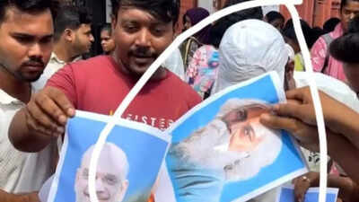  BJP accuses TMCP leader of attempting to burn photos of Rabindranath Tagore, Narendra Modi, Amit Shah