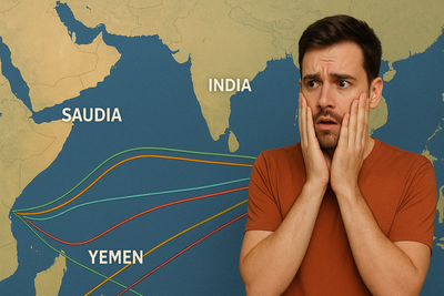 Cables submarinos cortados en el mar Rojo interrumpen el acceso a internet en Asia y Oriente Medio