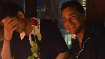 Shubman Gill's birthday celebration: Abhishek Sharma gifts red rose to his childhood friend
