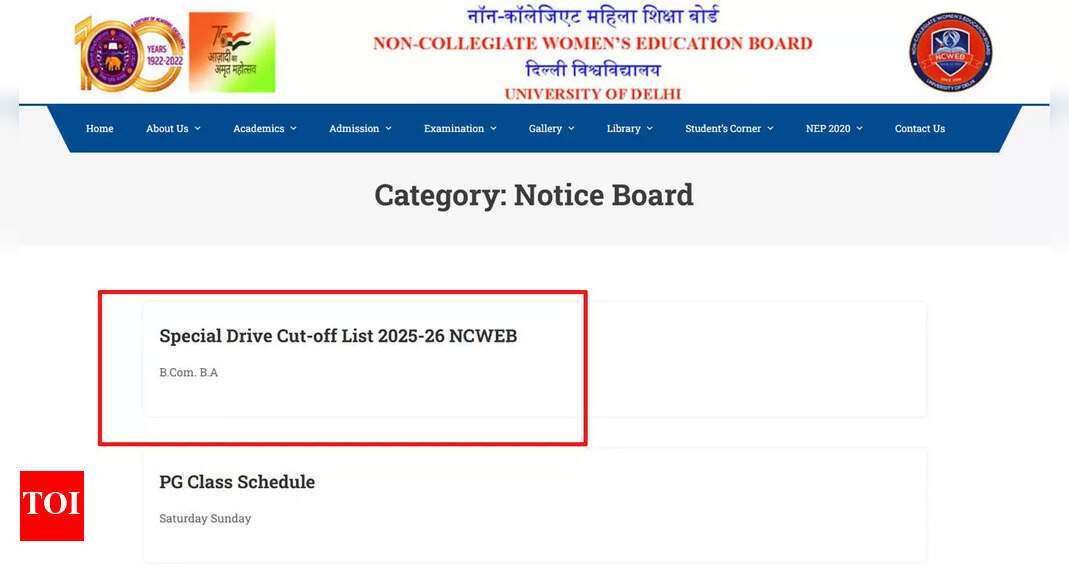DU NCWEB 2025 special drive cut-off list released for BA and BCom; admissions start at admission.du.ac.in, apply now