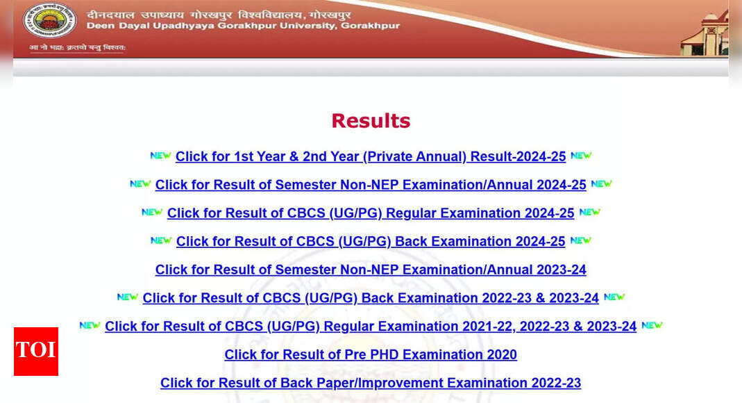 DDU result 2025 out at ddugu.ac.in: Download UG and PG marksheet PDF here