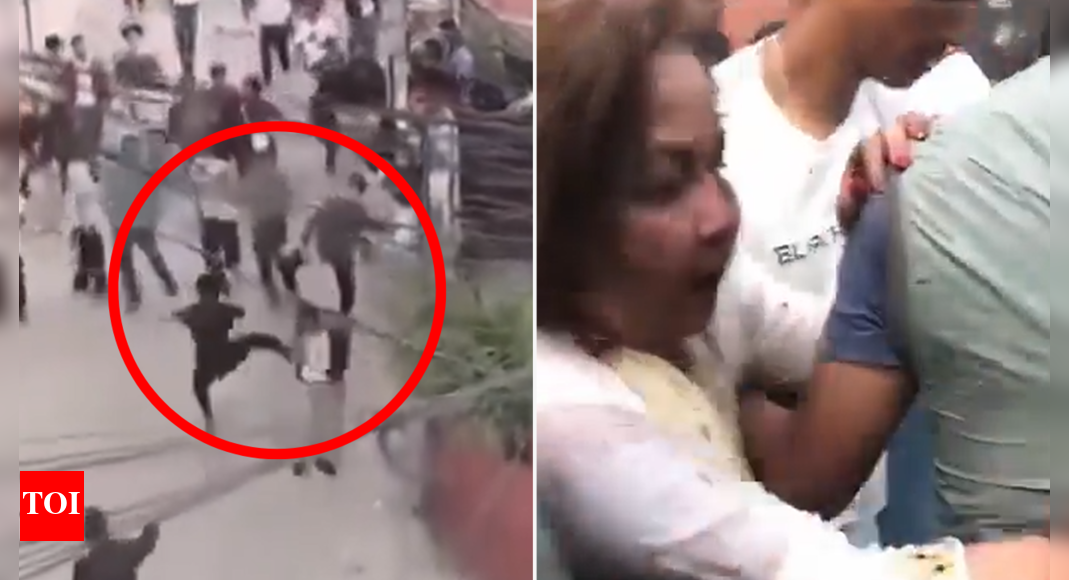 Videos show FM Paudel being chased, kicked, assaulted on streets; Ex-PM Deuba hurt | Watch