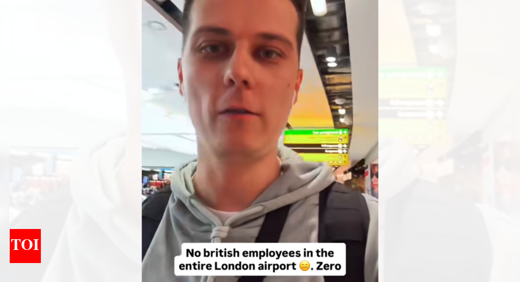 <div>'I don't see any British people': US traveller’s Heathrow video goes viral; questions why 'every worker' is Indian</div>