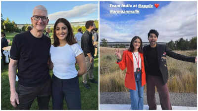 Amitabh Bachchan's granddaughter Navya Naveli Nanda meets Apple CEO Tim Cook, poses with Armaan Malik at Cupertino event