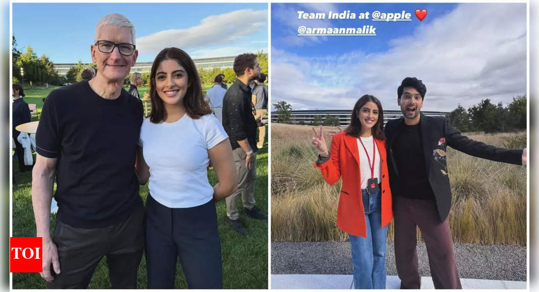 Navya meets Apple CEO Tim Cook, poses with Armaan