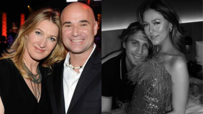 Andre Agassi and Steffi Graf’s son Jaden watches as girlfriend Catherine Holt steals spotlight with daring look at US Open