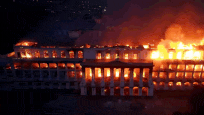  Nepal Parliament set ablaze by protesters - watch