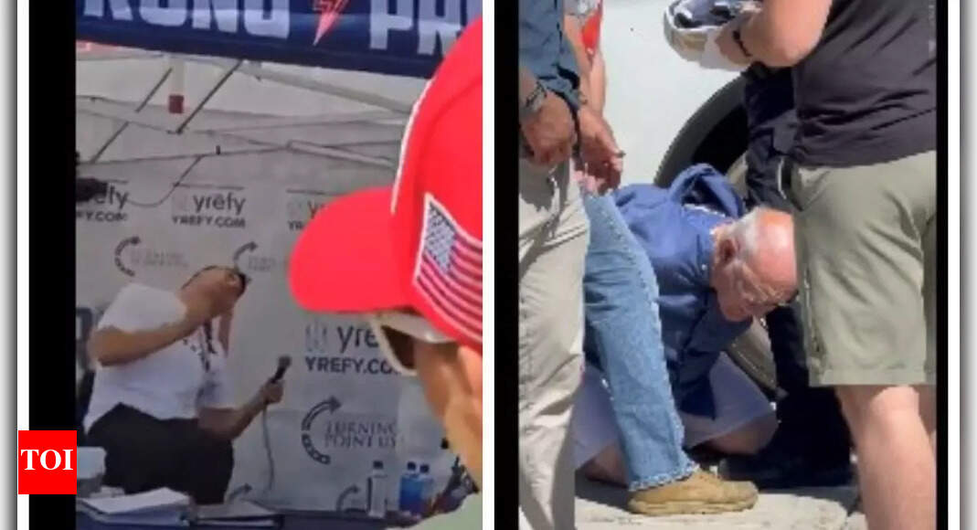 Who is the Charlie Kirk shooter? Viral video shows elderly man being detained by police