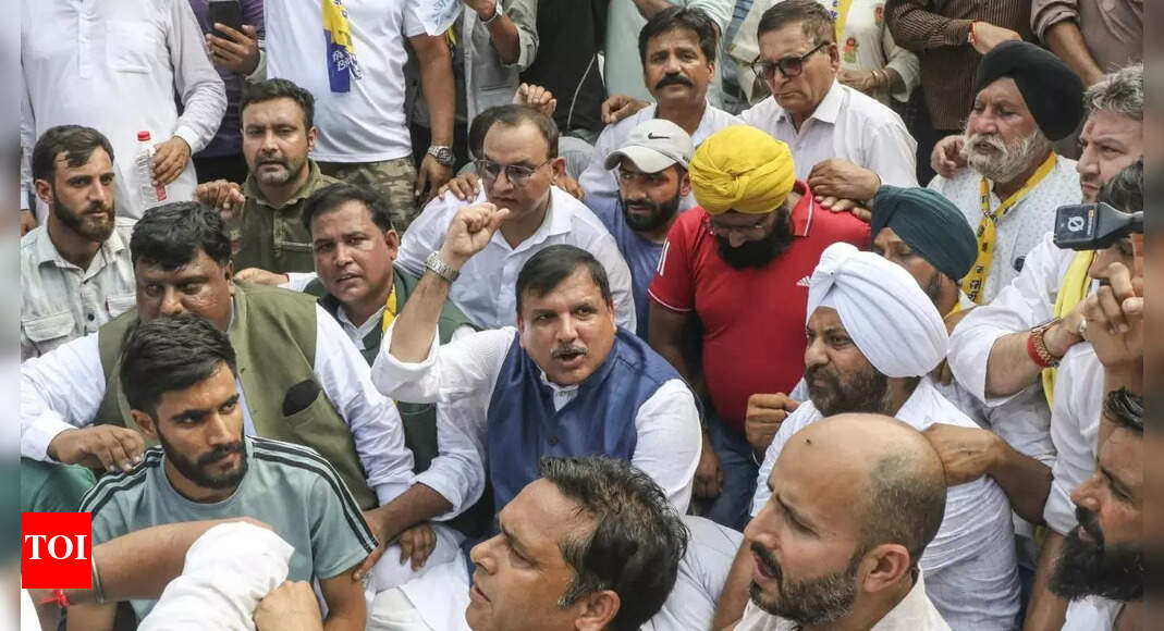 Cops lock circuit house gate to stop AAP MP from holding protest in Srinagar, meeting Farooq