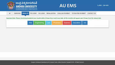AU Result 2025 out for BA, MA, MCA, and BArch at andhrauniversity.edu.in; check here