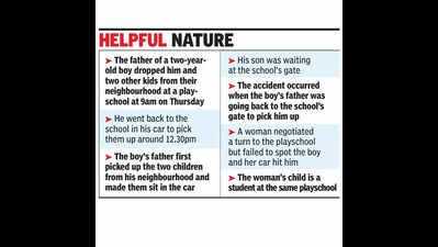 Car fatally hits two-year-old boy in front of father outside playschool