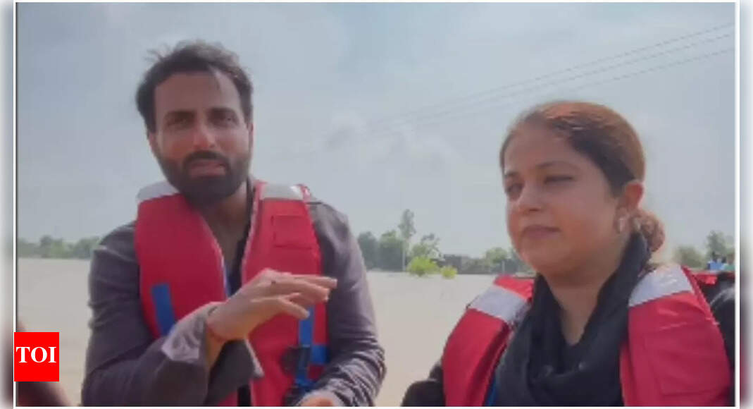 Sonu Sood’s emotional Punjab flood visit, villagers offer food amidst crisis-- watch video