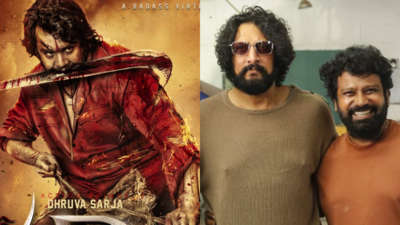  Kiccha Sudeep joins Dhruva Sarja starrer; makers share picture with the team