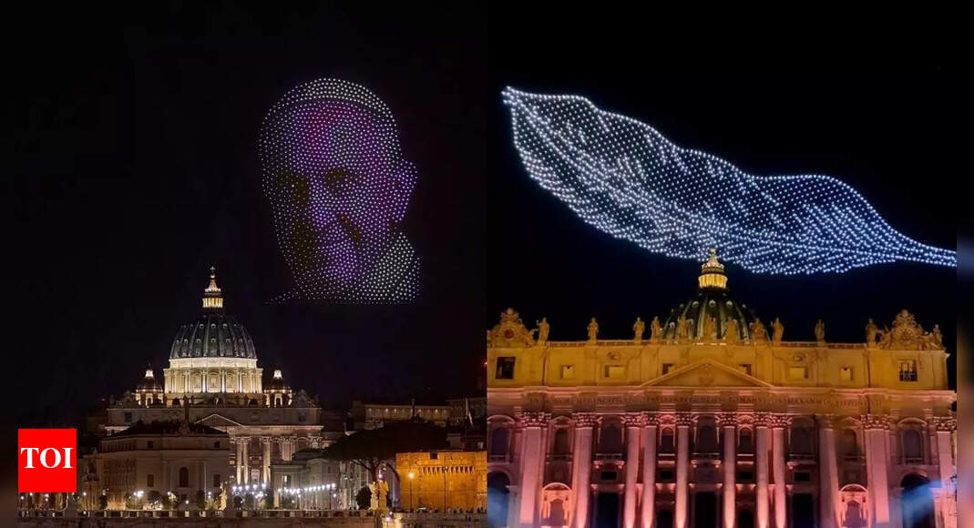 Vatican City dazzles: Elon Musk's brother Kimbal’s 3,000 drones light up the sky with masterpiece icons over St. Peter’s Basilica