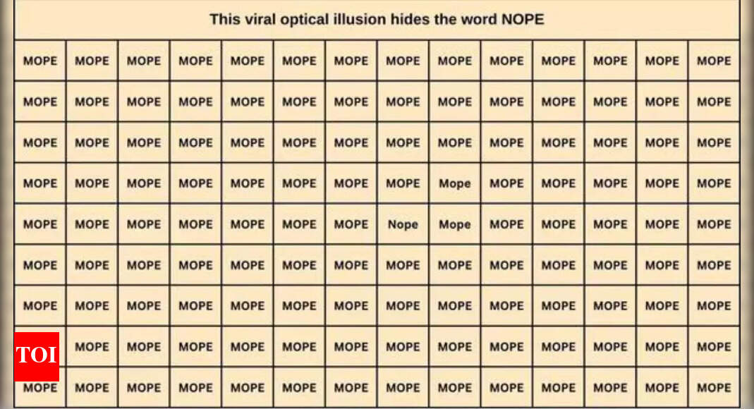 Optical Illusion: Can you spot the odd word ‘Nope’ in under 7 seconds?