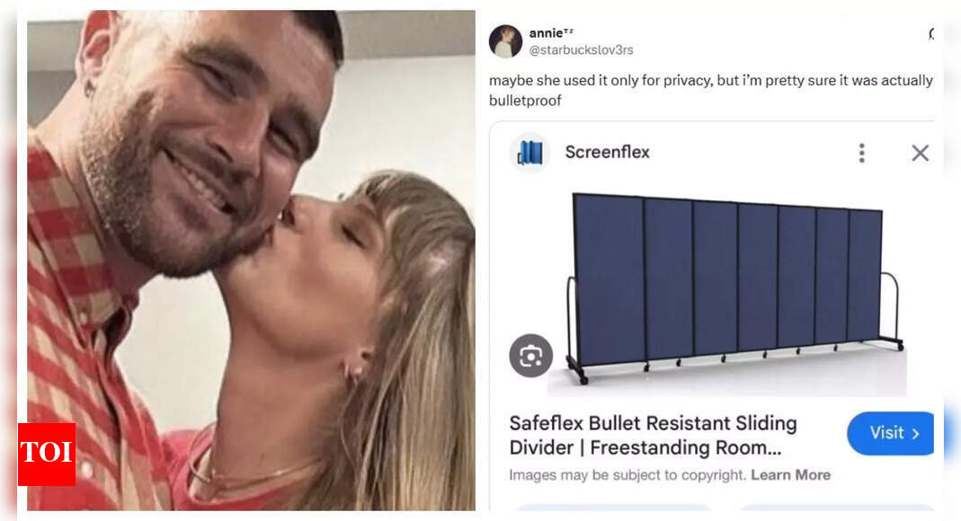 <div>Taylor hid behind bulletproof screen at Travis's game?</div>