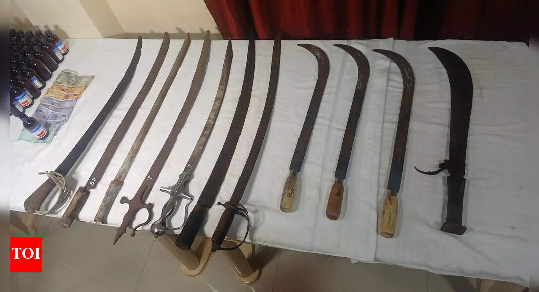 70 sharp weapons, used for ‘extortion’ by local goons, seized in Puri