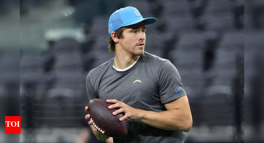 Justin Herbert shocks NFL as he flips the middle finger on arrival at Allegiant Stadium before Raiders clash