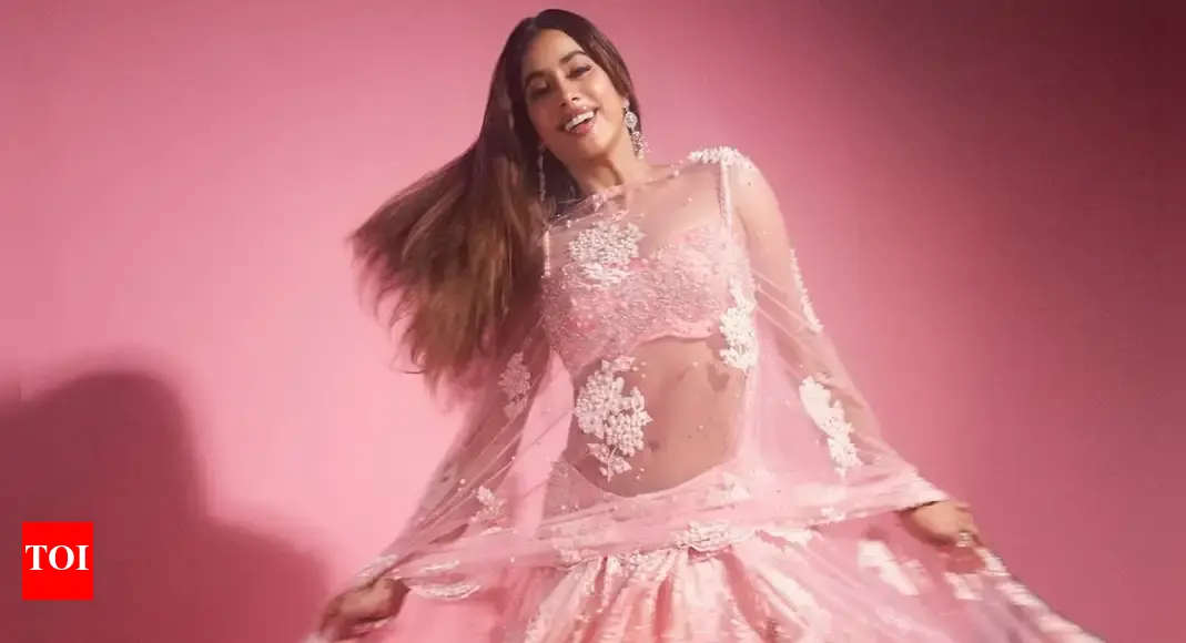Janhvi Kapoor proves Barbie went desi in this blush pink Manish Malhotra lehenga
