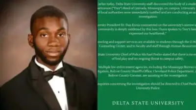 What happened to Tray Reed, Black student found hanging at Delta State University? Were his bones broken?