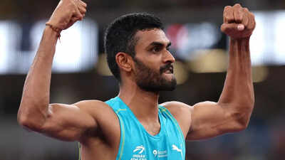  India's Sarvesh Kushare finishes 6th in men's high jump final