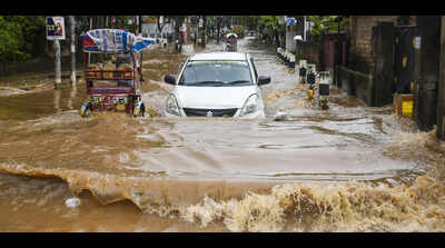 Guwahati waterlogged again, people stranded