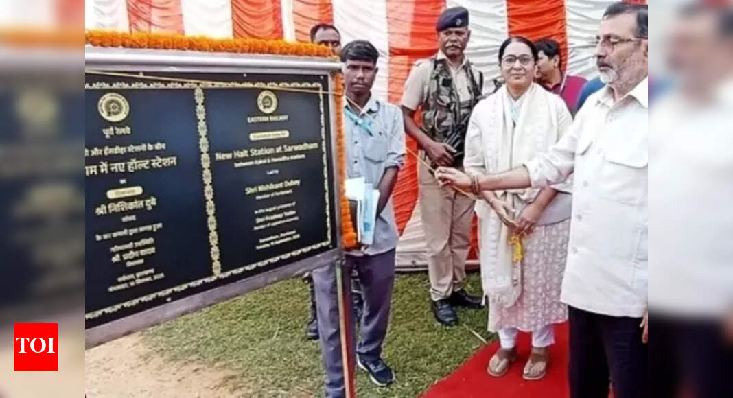 Godda BJP MP lays foundation stone for Sarwadham railway station