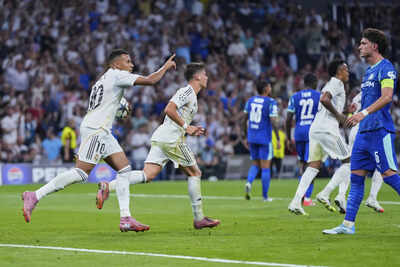 Real Madrid reach 200 Champions League wins as Kylian Mbappe scores twice against Marseille